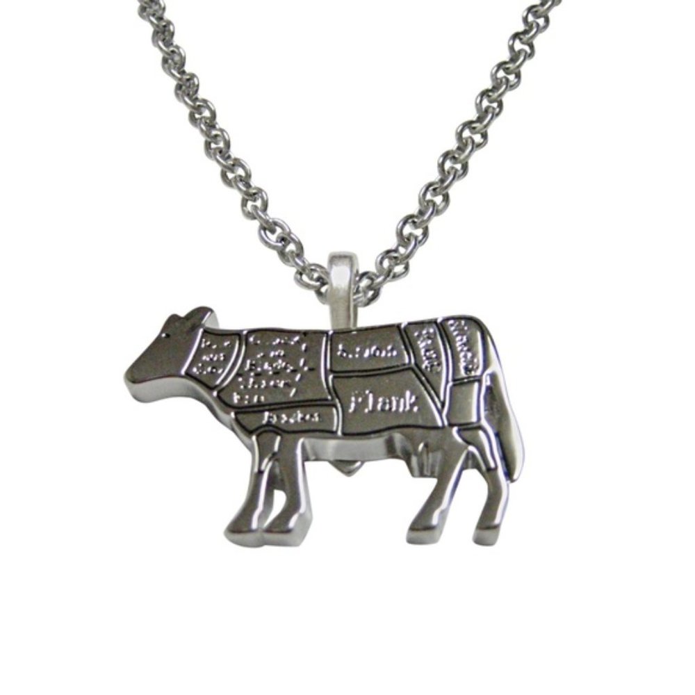 Beef Butchers Cut Pendant Unisex Necklace